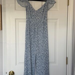 Reformation Baxley light blue floral dress